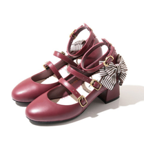 Zapatos de tacón alto con lazo para mujer, calzado elegante estilo retro lolita, estilo británico, princesa kawaii, vintage cos 2024 - compra barato