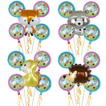 Globos de animales de mapache, erizo, ardilla, zorro, globo de helio de aluminio, decoración de fiesta de jungla de cumpleaños, fiesta de cosplay para el bebé y niños, juguete de 5 unids/set 2024 - compra barato