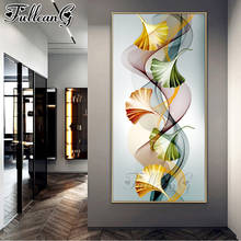 FULLCANG Abstract Art Colorful Leaves large 5d diamond painting diy full square round drill mosaic embroidery sale decor FC2630 2024 - buy cheap