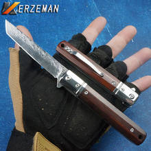 kerzeman Damascus VG10 Blade Folding Knife Tactical Camping Survival VG10 Outdoor EDC Tools Pocket Knives Steel+Wood Handle 2024 - buy cheap