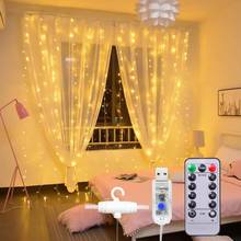 8 Modes LED Curtain String Light USB DC5V 300 Leds Fairy Lights for Garland Home Christmas Wedding Party Decoration 2024 - buy cheap