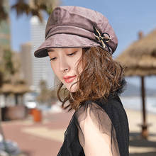 XdanqinX Women's Retro Fashion Newsboy Cap Novelty Youth Female Hats 2020 New Bow Headdress Decoration Simple Vintage Beret Hat 2024 - buy cheap
