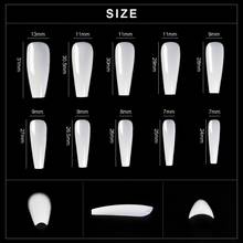 500 шт. скульптурный в форме трапеции, накладные ногти 10 размеров балетки поддельные накладные ногти искусственные накладные ногти для ног, прозрачный натуральный белый Цвет Маникюрный Инструмент 2024 - купить недорого
