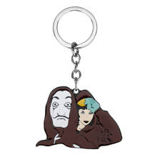 La Casa De Papel Mask Keychain Money Heist The House of Paper Salvador Dali Mask Key Chain for Women Men Car Keyring Jewelry 2024 - buy cheap