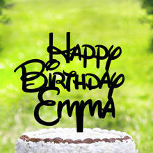 Decoración Para tarta de cumpleaños con purpurina personalizada, adorno para tarta de feliz cumpleaños con bebé, decoración personalizada para tarta de cumpleaños con nombre de bebé 2024 - compra barato