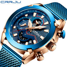 Crrju 2020 nova moda dos homens relógios com aço inoxidável topo marca de luxo esportes cronógrafo relógio quartzo masculino relogio masculino 2024 - compre barato