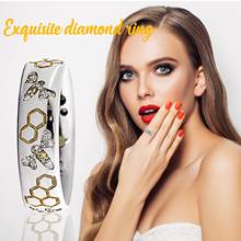 Rings Bee Hexagonal Rhinestone Trendy Popular Crystal Rings for Women Anniversary Party Jewelry Gift Accessories Anillos Bague 2024 - buy cheap