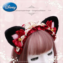 Disney personagem do gato maria original, cosplay, anime, chapéu de menina, acessórios para cabelo, orelhas de gato, arco de cabelo, laço 2024 - compre barato