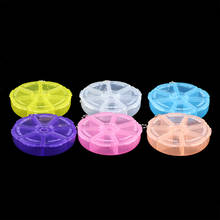 HGKLBB Round 7 Slots Plastic Pill box home Portable Compartment transparent Tool ring Earring DIY Jewelry box Beads Case Display 2024 - buy cheap