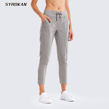 SYROKAN Women's Go to Studio Joggers Striped Pants Tapered Leg Sweatpants with Pockets -27Inches 2024 - buy cheap