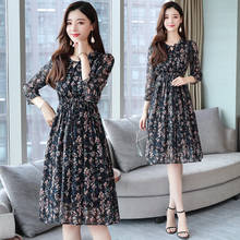 Autumn Spring Floral Print Silk Dress Female Midi Boho Elegant Party Casual Dress Vintage Long Sleeve Korean Runway Vestidos New 2024 - buy cheap