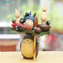New Japanese Anime Totoro PVC Action Figure Model Toys Set Animal Resin Lotus leaf totoro Cute Cartoon Collection figurine Doll 2024 - buy cheap