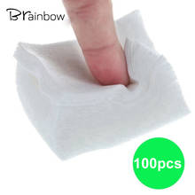 Brainbow-toalhas de algodão para unhas, 100 pçs, gel uv, removedor de esmalte, toalhetes secos usados com revomal, líquido, arte de unha, dicas, papel de limpeza seca e fiapo 2024 - compre barato