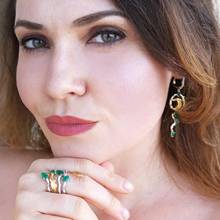 GEM'S BALLET Natural Green Agate Gemstone Earrings Ring Set Real 925 Sterling Silver Vintage Fine Jewelry For Women Party 2024 - buy cheap