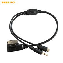FEELDO 1PC Car Audio Music AMI/MDI/MMI Interface To 3.5mm Male Micro USB AUX Cable For Audi Volkswagen Wire Adapter #CT1491 2024 - buy cheap