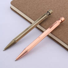 STUDENT GIFT matte black rose golden Hexagon Press Trim Metal ballpoint Pen 2024 - buy cheap