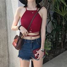 Trendy Wild Knit Vest Fashion Sexy Solid Color Sling Tank Tops Women Camisoles Crop Top One Size 2024 - buy cheap