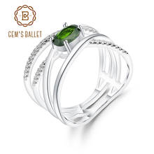 Ювелирное балетное кольцо 0.88Ct, натуральный хром, диопсид, крестообразное кольцо, 925 пробы, серебро, камень, кольцо на палец для женщин, хорошее ювелирное изделие 2024 - купить недорого