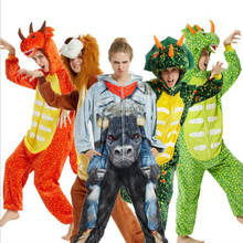 Fantasia de halloween para homens e mulheres, triceratops kigurumi, roupa divertida de flanela, king leão, animais, inverno, anime 2024 - compre barato