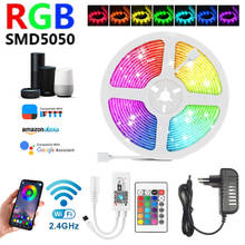 5m 10m 15m WiFi LED Strip Light RGB Waterproof 5050 SMD 2835 DC12V rgb String Diode Flexible Ribbon WiFi Contoller+Adapter plug 2024 - buy cheap