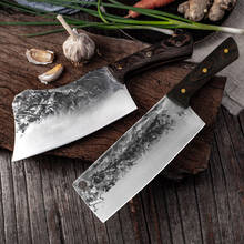 XYj-Juego de cuchillos de cocina hechos a mano, martillo de forjado de acero inoxidable 5CR15 MOV, cuchillo para cortar carne, hueso y verduras 2024 - compra barato