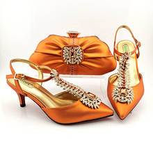 Doershow-Conjunto de zapatos y bolso de boda africanos para mujer, calzado italiano naranja con bolsos a juego, fiesta nigeriana, novedad HJU1-50 2024 - compra barato
