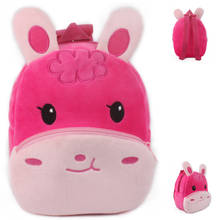 Милый плюшевый рюкзак с кроликом, набивная детская игрушка для девочек, детская школьная сумка с мультипликационным животным для малышей 2024 - купить недорого