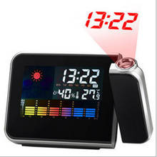 Relógio de projeção led digital tempo tempreture despertador led de volta luz snooze calendário usb carregador de mesa hora data exibição 2024 - compre barato