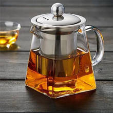 350ml 550ml 750ml Glass Square Teapot High welder Temperature Resistant Loose Leaf Flower Tea Coffee Pot Stainless Steel Infuser 2024 - buy cheap