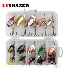 10pcs/lot LUSHAZER fishing spoon baits spinner lure 3g-7g fishing wobbler metal lures spinnerbait isca artificial free with box 2024 - buy cheap