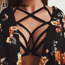 Gothic Sexy Crop Tops Women Hollow Out Elastic Cage Bra Bandage Strappy Halter Bra Bustier Tops Harness Crop Tops 2021 2024 - buy cheap