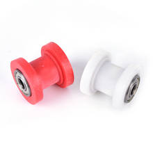 Guia de roda motocycle acessórios tensor de rolo polia moto corrente jetting 8mm 10mm branco vermelho 1pcs motocicleta 2024 - compre barato