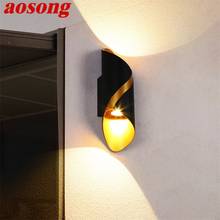 AOSONG-Lámpara LED de pared impermeable para exteriores, creativa moderna para luz decorativa Patio, jardín, porche, balcón y Patio 2024 - compra barato