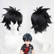 Kemono Jihen Kabane Kusaka Cosplay Wig Anime Short Thickened Black Wig Halloween Cosplay Props 2024 - buy cheap