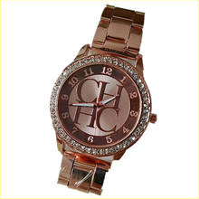 Kobiet-Reloj de cuarzo con diamantes de imitación para Mujer, cronógrafo de lujo, de acero inoxidable, a la moda 2024 - compra barato