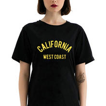 Camiseta informal con estampado de california west coast para mujer, camisetas Harajuku de algodón con letras divertidas, ropa Hipster a la moda de verano 2024 - compra barato