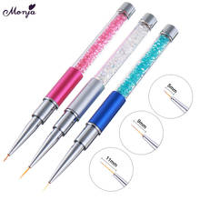 Monja 3pcs Nail Art Acrylic Rhinestone Handle Painting Brush Flower Lines Liner Grid French Drawing Pen DIY Home Manicure Tool 2024 - buy cheap