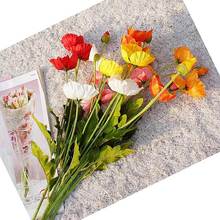 Artificial de seda papoula flores bouquet simulação falsa flores suprimentos domésticos decoração festa de casamento casa artesanato decoração 2024 - compre barato