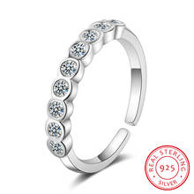 Женское кольцо с геометрическим узором из настоящего стерлингового серебра 925 пробы, изящное ювелирное изделие, минималистичные аксессуары, подарок, 2019 2024 - купить недорого