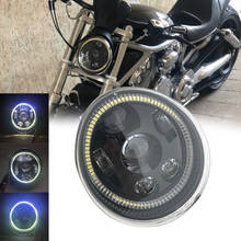 Faróis v para motocicleta, halo branco com lâmpada diurna de 60w para vhaste vrsc/refletor oval 2024 - compre barato