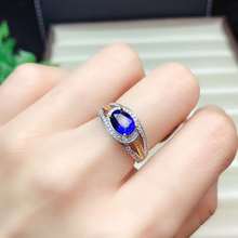 Кольцо с натуральным синим цветком, сапфировое кольцо, 925 пробы, серебро, ювелирное изделие ручной работы 2024 - купить недорого