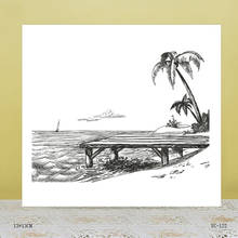 AZSG-Bonitos sellos transparentes de playa para álbum de recortes, fabricación de tarjetas, sello artesanal de goma decorativo 2024 - compra barato