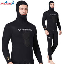 DIVE&SAIL 1.5mm CR Neoprene Professional Spearfishing Suits Hooded Free Diving Suit Warm Winter Fishing Suit Two-piece Wetsuit 2024 - buy cheap