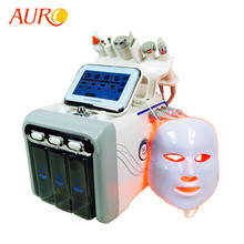 AURO-máquina de belleza ultrasónica H2O2, máquina de belleza biohidrafacial con máscara LED y depurador de la piel, hidroagua, diamante, vacío de oxígeno, RF 2024 - compra barato