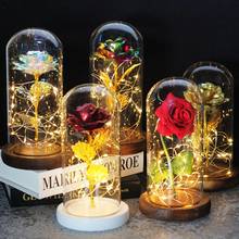 Beauty And The Beast Rose, Enchanted Rose With LED Lights In Glass Dome For Valentine's Day Thanksgiving Mother's Day Girl's 2024 - buy cheap