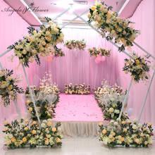 50/100cm European artificial flower row party wedding arch backdrop decor arrangement de fleurs de mariage rose peonies pompom 2024 - buy cheap