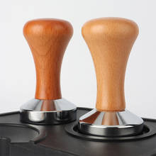 Tamper de café punho de madeira barista máquina espresso moedor 51mm para café e espresso em pó martelo 2024 - compre barato