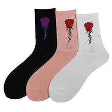 Rosa padrão meninas meias moda hip-hop rua punk personalidade meias de algodão presentes casal mulher meia 2024 - compre barato