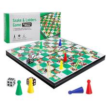 Children's Educational Puzzle Magnetic Snake Ladder Game Chess Board Foldable Portable Desktop Chess Game Console 2024 - buy cheap