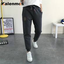 Pantalones de chándal de talla grande para mujer, chándal de cintura alta con cordones de lana, ropa de calle para correr, Primavera, Otoño e Invierno 2024 - compra barato